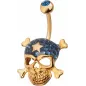 Piercing nombril Crystal Evolution Swarovski Doré Tête de Mort
