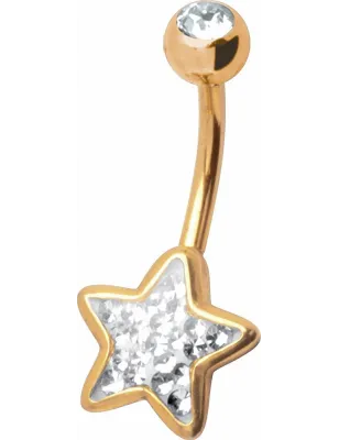 Piercing nombril Crystal Evolution Swarovski Doré Etoile