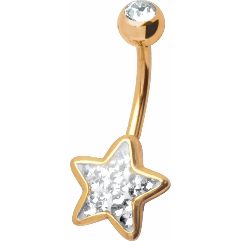 Piercing nombril Crystal Evolution Swarovski Doré Etoile