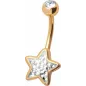 Piercing nombril Crystal Evolution Swarovski Doré Etoile