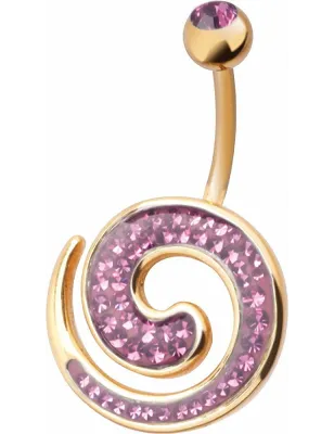 Piercing nombril Crystal Evolution Swarovski Doré Tourbillon