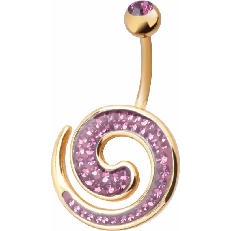 Piercing nombril Crystal Evolution Swarovski Doré Tourbillon