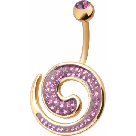 Piercing nombril Crystal Evolution Swarovski Doré Tourbillon