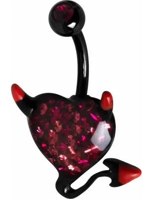 Piercing nombril Crystal Evolution Swarovski Noir Coeur de diable