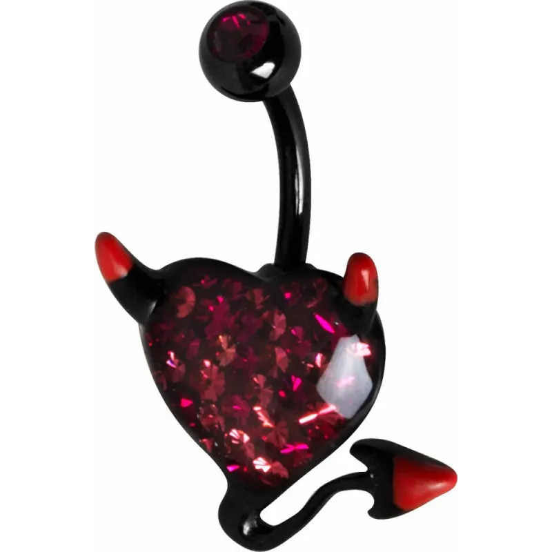 Piercing nombril Crystal Evolution Swarovski Noir Coeur de diable