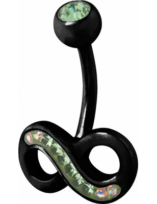 Piercing nombril Crystal Evolution Swarovski Noir Infini