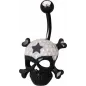 Piercing nombril Crystal Evolution Swarovski Noir Tête de mort