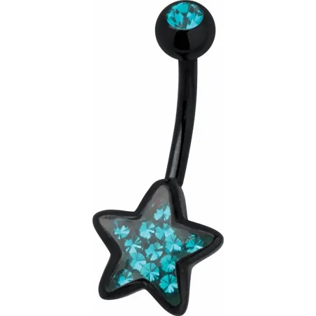 Piercing nombril Crystal Evolution Swarovski Noir Etoile