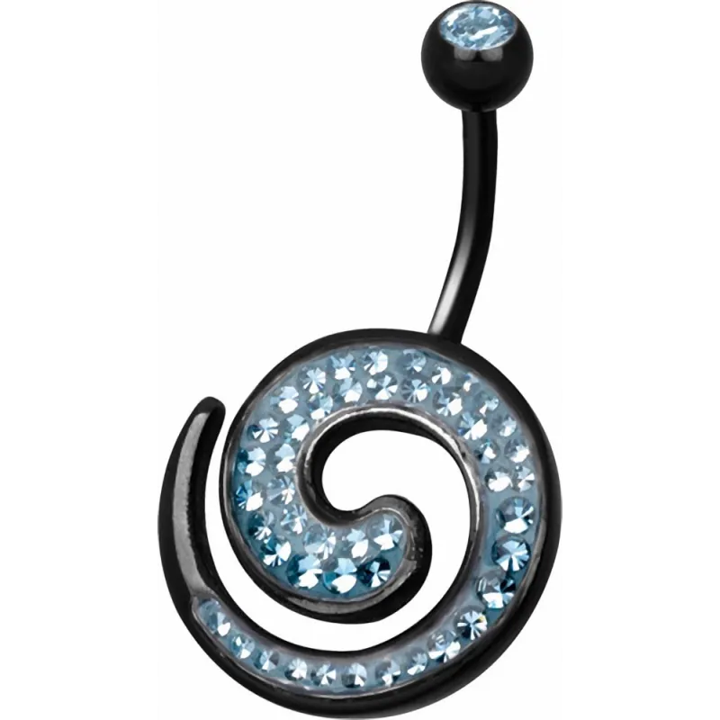Piercing nombril Crystal Evolution Swarovski Noir Tourbillon