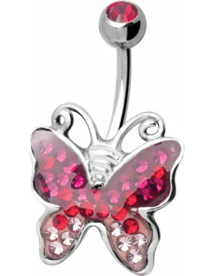 Piercing nombril Crystal Evolution Swarovski Papillon
