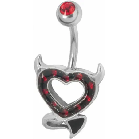 Piercing nombril Crystal Evolution Swarovski Devil heart