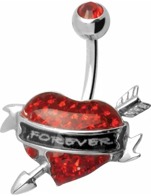 Piercing nombril Crystal Evolution Swarovski Coeur Forever