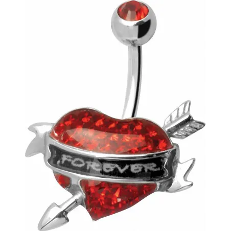 Piercing nombril Crystal Evolution Swarovski Coeur Forever