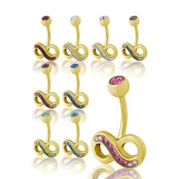 Piercing nombril Crystal Evolution Swarovski Doré Infini