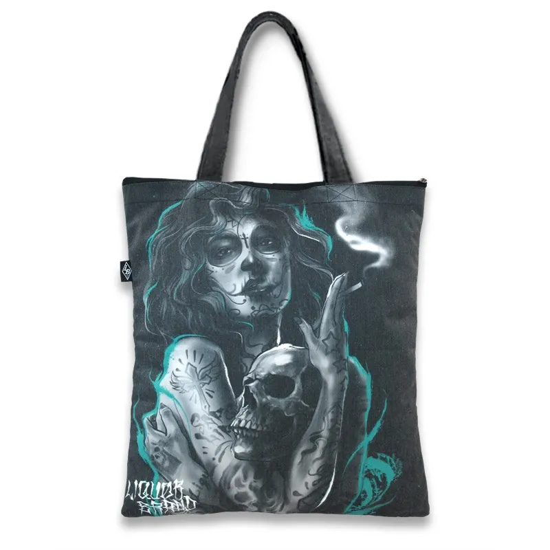 LIQUOR BRAND Sac en toile femme tatouée