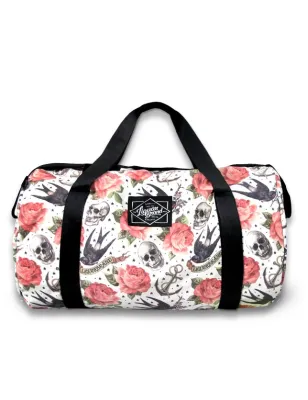 LIQUOR BRAND Sac en toile gothique Rose Tatoo