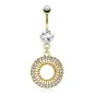 Piercing nombril plaqué or cercle gemmes