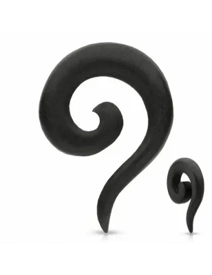 Piercing écarteur spirale bois d'ébène noir
