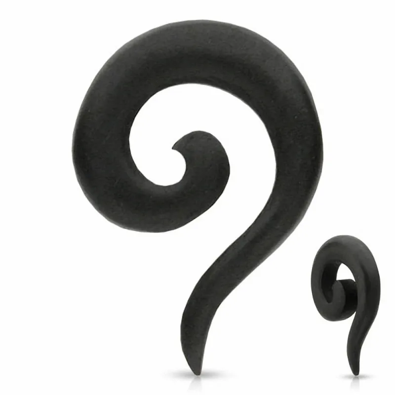 Piercing écarteur spirale bois d'ébène noir