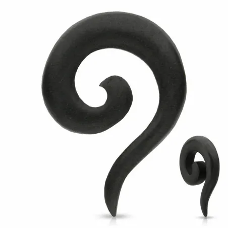 Piercing écarteur spirale bois d'ébène noir