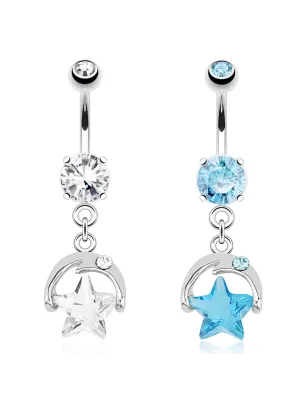 Piercing nombril lune et étoile