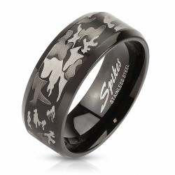 Bague Homme Acier Inoxydable Noire Rotative – Design Simple Et élégant, Boîte Cadeau Fête Des Pères