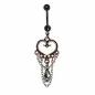 Piercing nombril antique coeur chaines