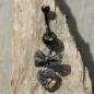 Piercing nombril acier noir noeud