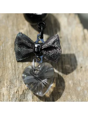 Piercing nombril acier noir noeud