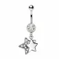 Piercing nombril double étoile