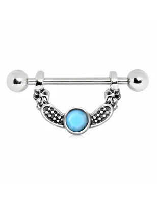 Piercing téton perle turquoise
