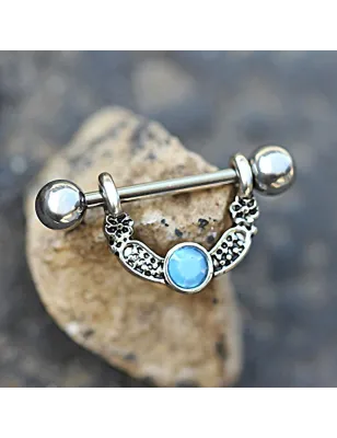 Piercing téton perle turquoise