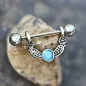 Piercing téton perle turquoise