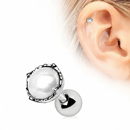 Piercing cartilage couronne perle