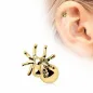 Piercing cartilage plaqué or araignée