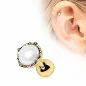 Piercing cartilage plaqué or couronne perle