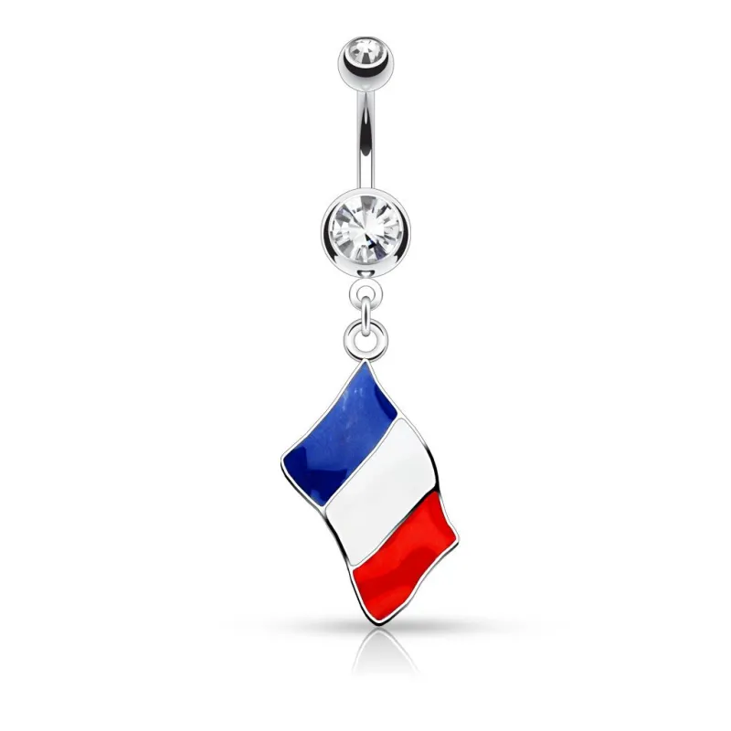 Piercing nombril Drapeau France Piercing nombril Drapeau France