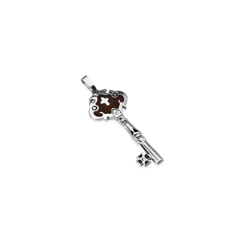 Pendentif Clef Bois foncé