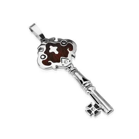 Pendentif Clef Bois foncé