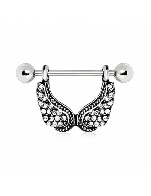 Piercing téton pendentif ailes d'ange