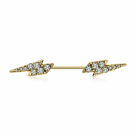 Piercing téton plaqué or éclair