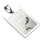 Pendentif Carte Double Dragon en acier inoxydable