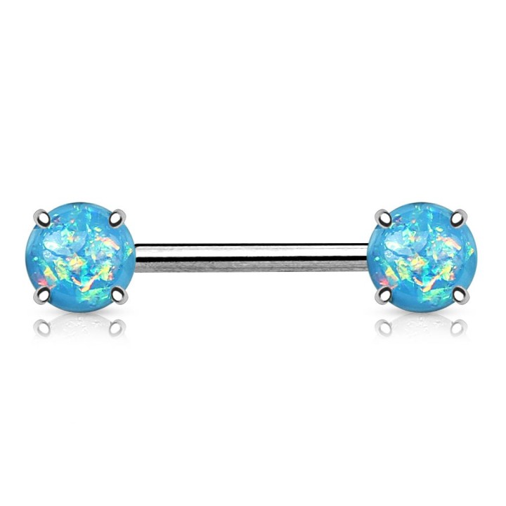 Piercing téton opale pailletée