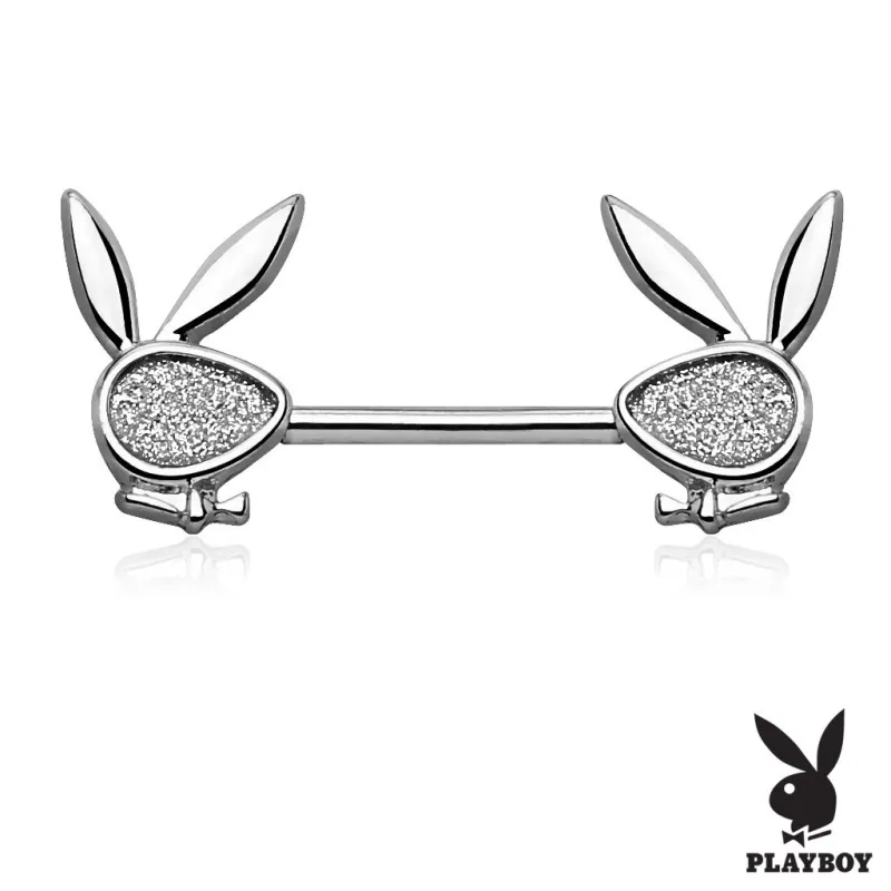 Piercing téton Playboy sable scintillant