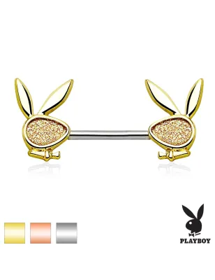 Piercing téton Playboy sable scintillant