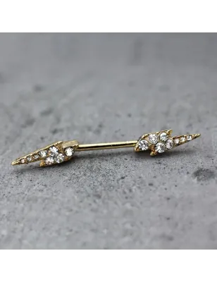 Piercing téton plaqué or éclair