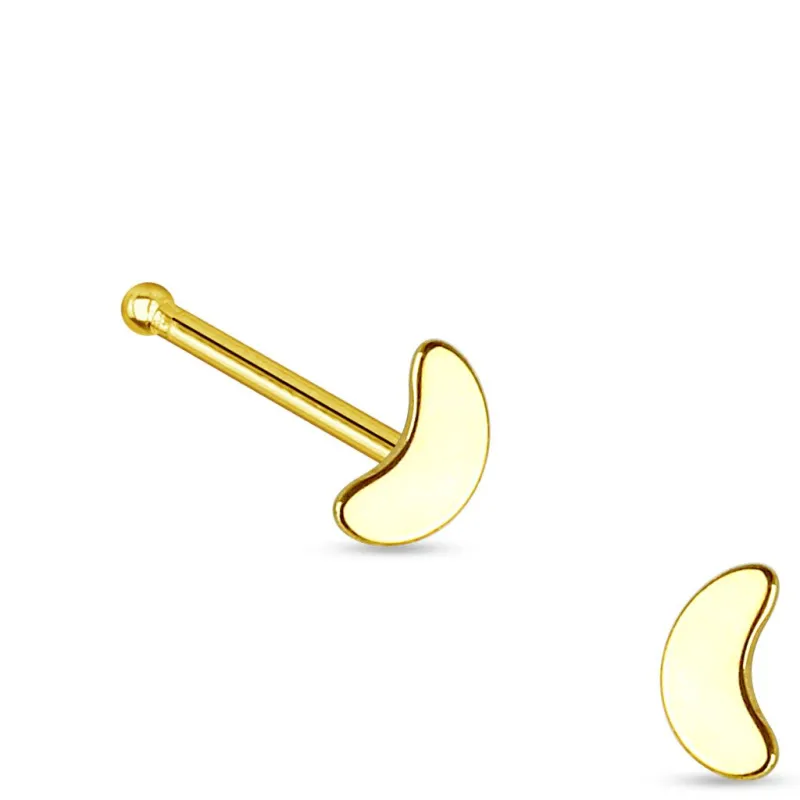 Piercing nez tige droite croissant de lune