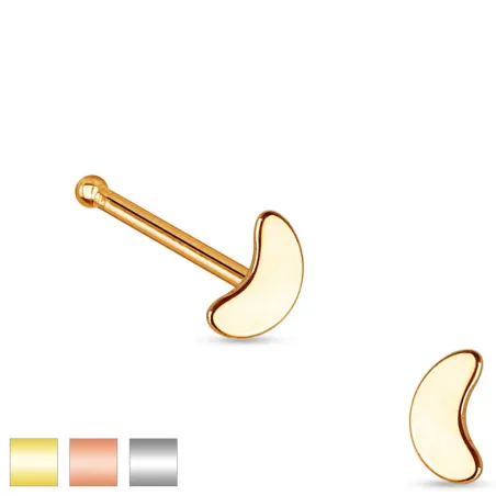 Piercing nez tige droite croissant de lune