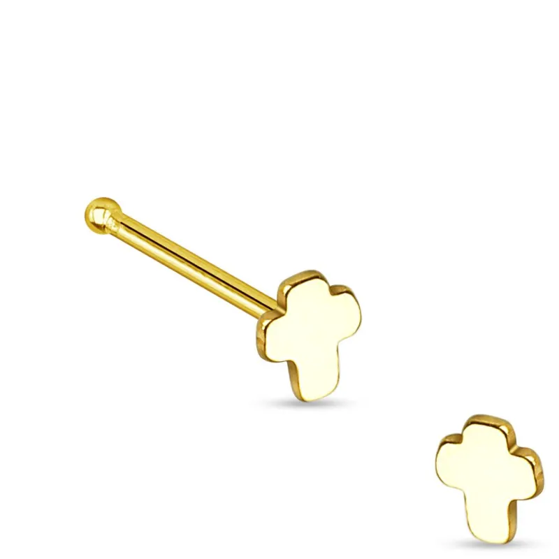 Piercing nez tige droite croix
