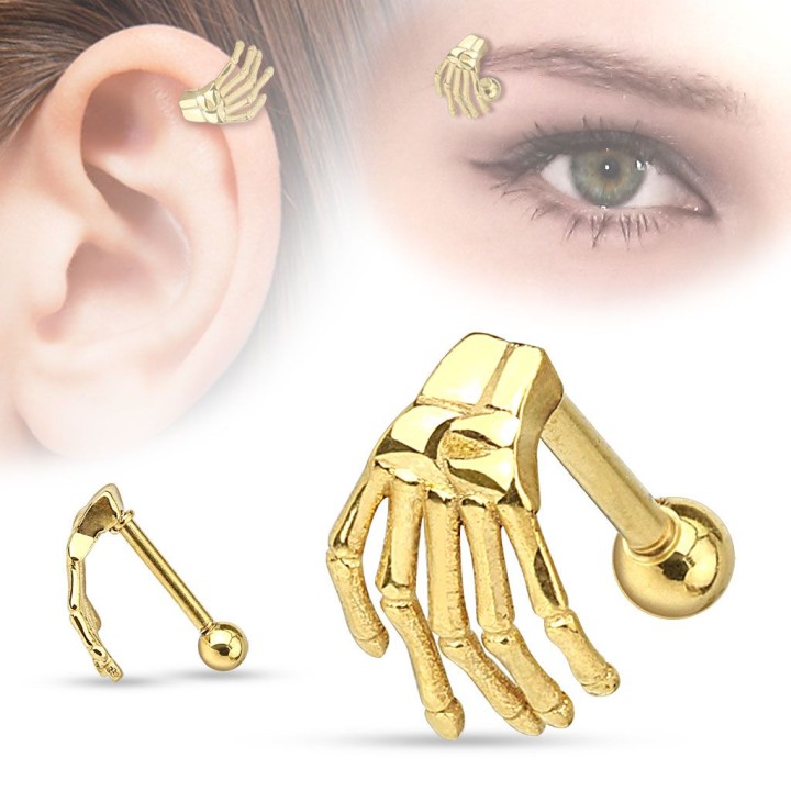 Piercing cartilage main de squelette